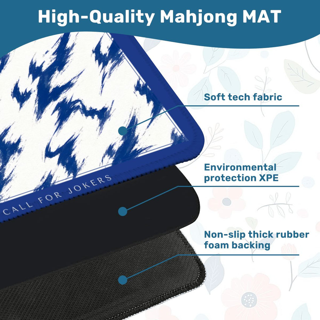 Cobalt Tigre Mahjong Mat 33x33 – Last Call for Jokers