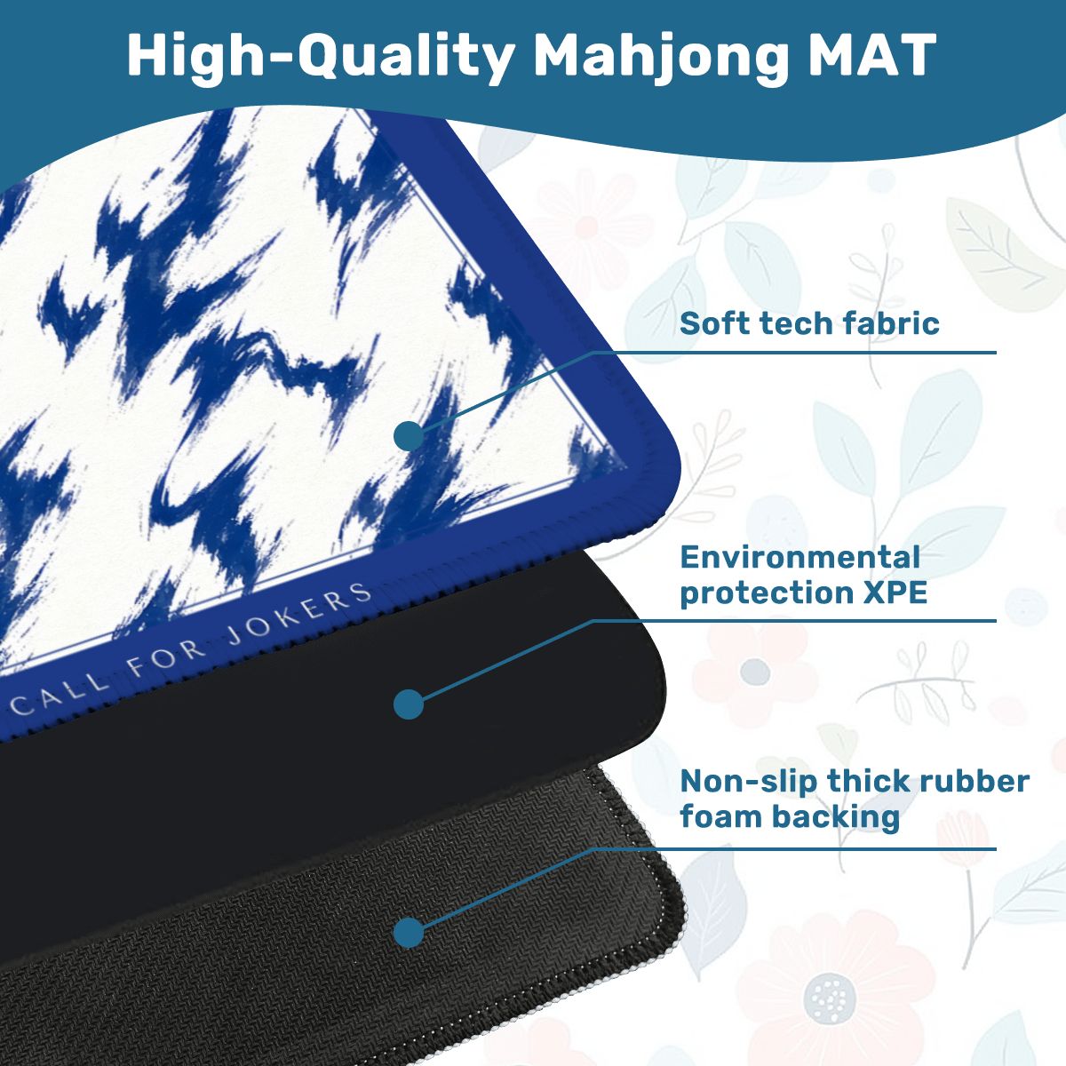 Cobalt Tigre Mahjong Mat 33x33 – Last Call for Jokers