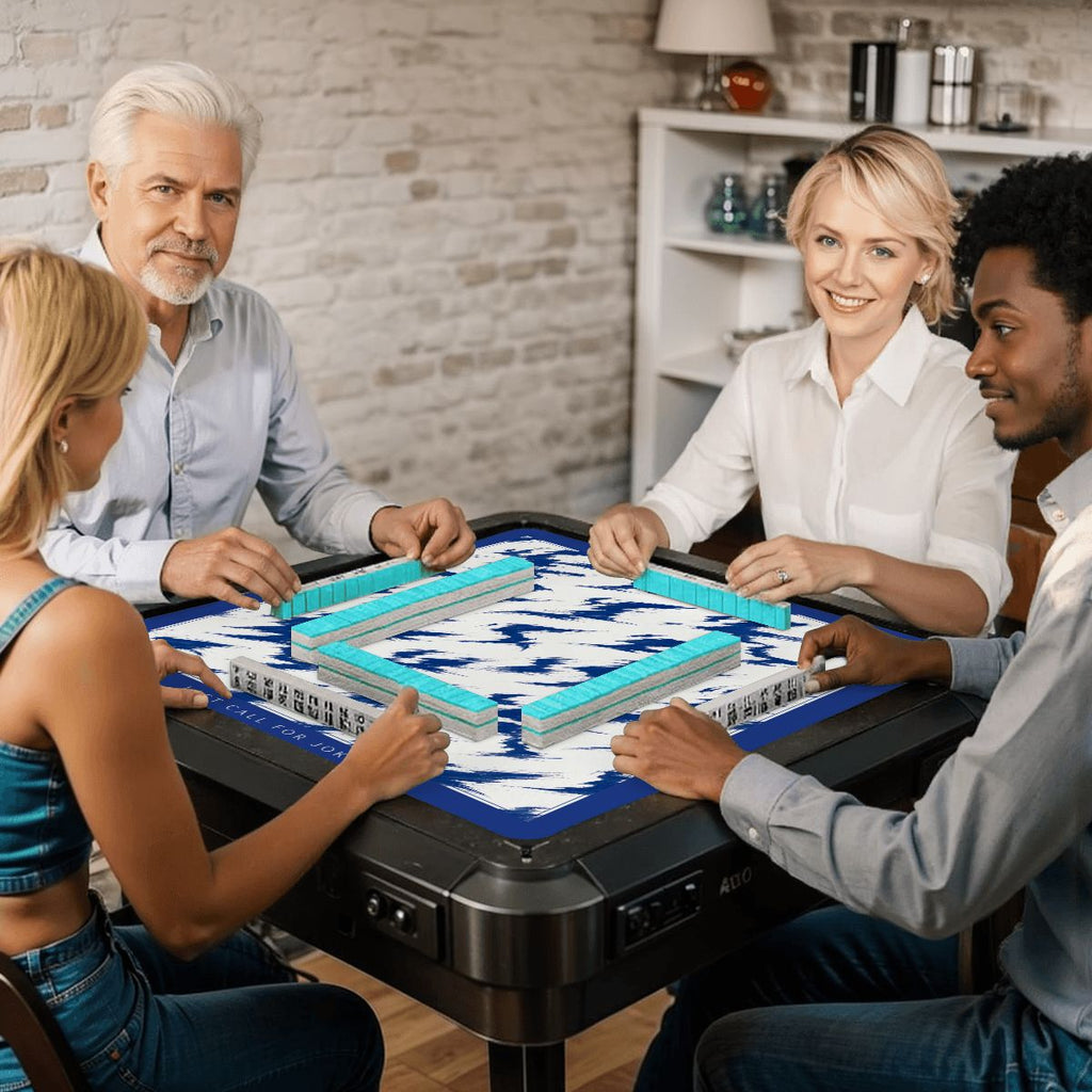 Cobalt Tigre Mahjong Mat 33x33 – Last Call for Jokers