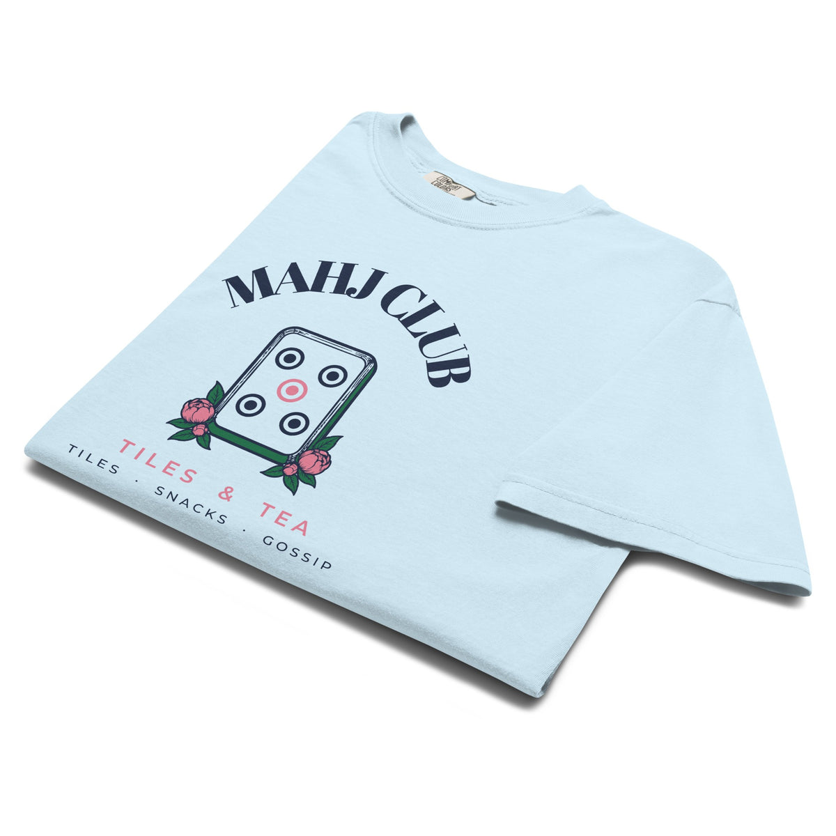Mahj Club Tee in Chambray, folded