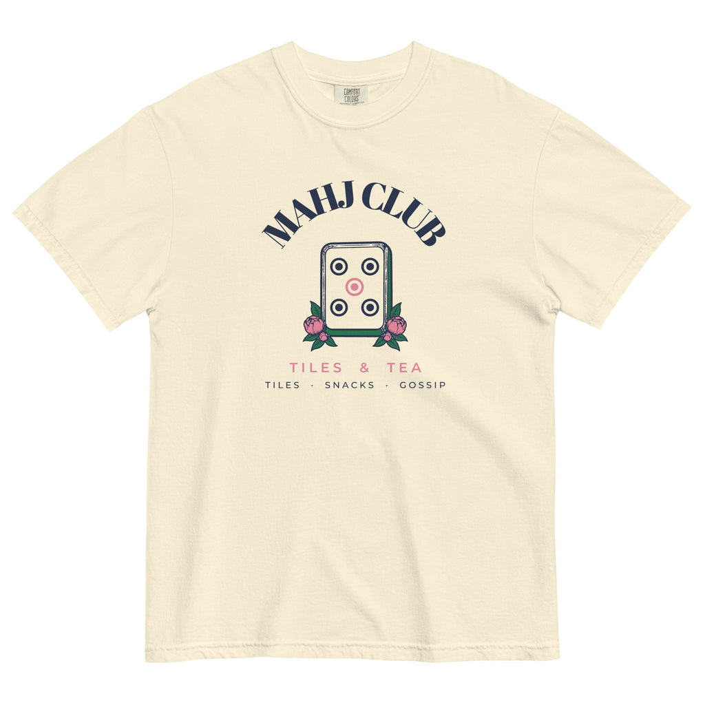 Mahj Club Tee in Ivory, flat lay