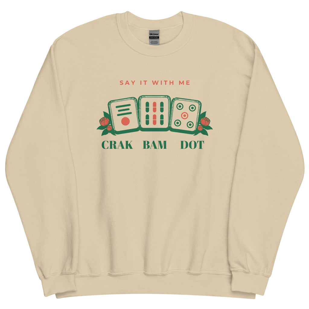 Crak Bam Dot Sweatshirt in Sand, flat lay