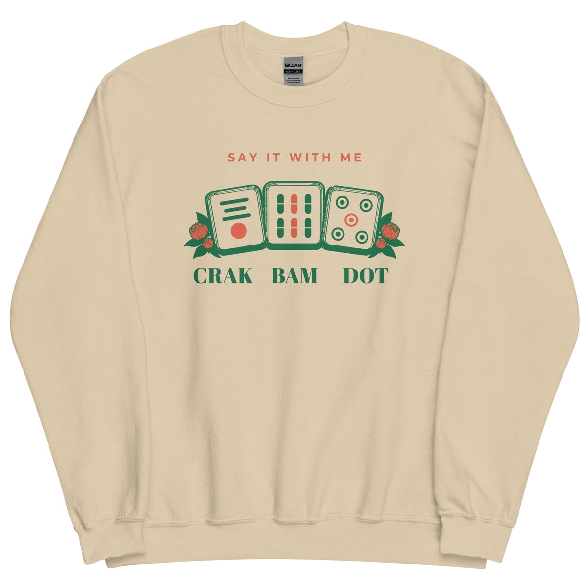 Crak Bam Dot Sweatshirt in Sand, flat lay
