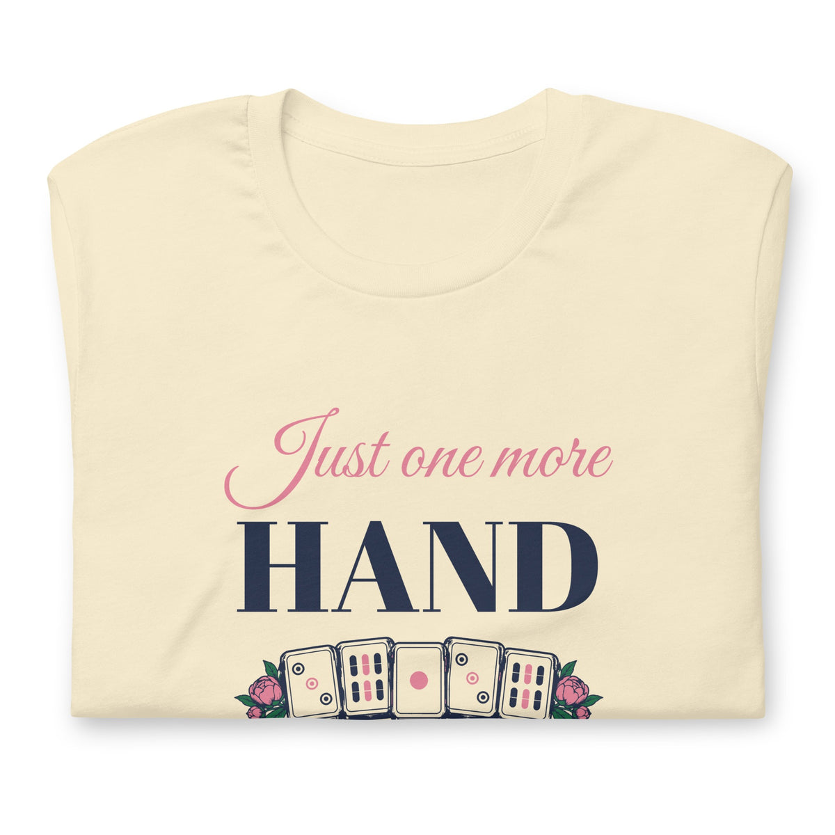 Just One More Hand Tee in Natural, folded