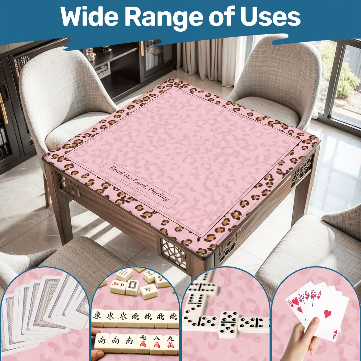 Leopard & Ballet Mahjong Mat 33x33 – Read the Card, Darling