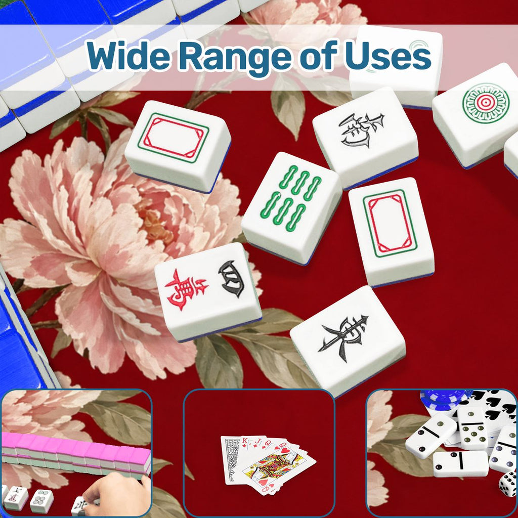 Lacquer Peony Mahjong Mat 33x33 – Right, Across, Left, Pour