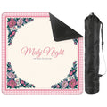 Peony Garden Mahjong Mat 33x33, Pink Gingham Mahj Mat with Peonies, Cute Mahjong Table Mat, Mahj Night Gift for Her