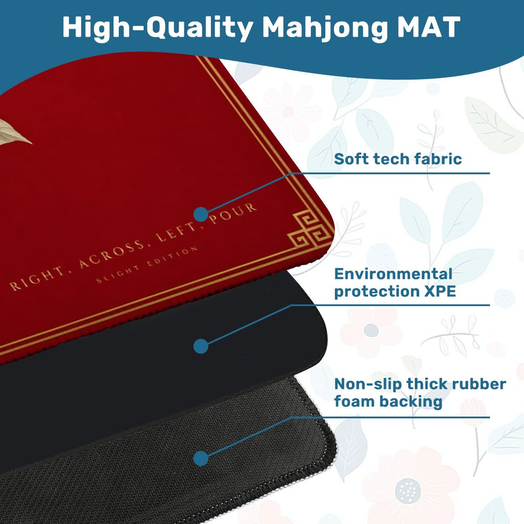 Lacquer Peony Mahjong Mat 33x33 – Right, Across, Left, Pour