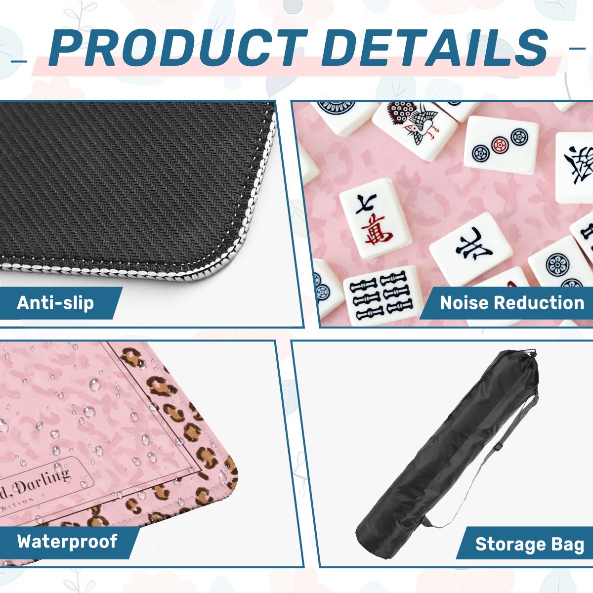 Leopard & Ballet Mahjong Mat 33x33 – Read the Card, Darling