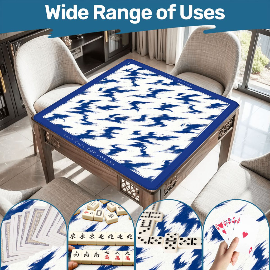 Cobalt Tigre Mahjong Mat 33x33 – Last Call for Jokers