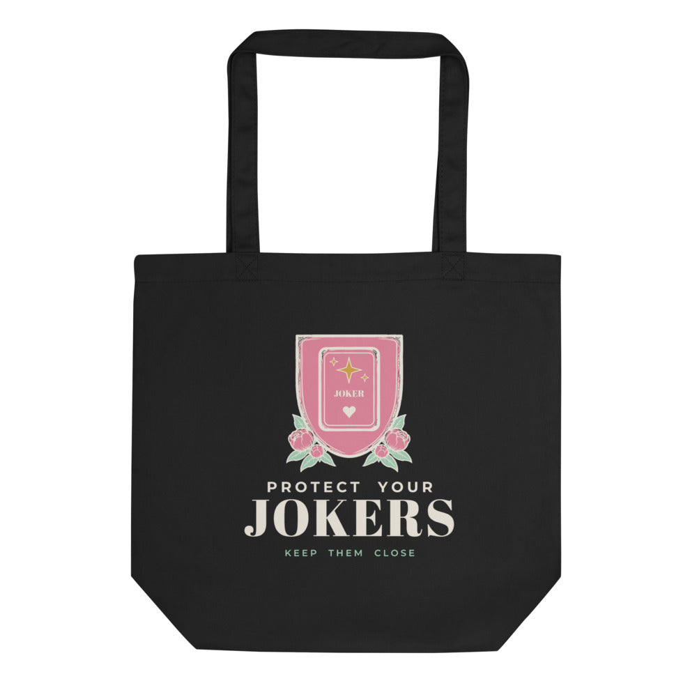Protect Your Jokers mahjong tote bag, Black