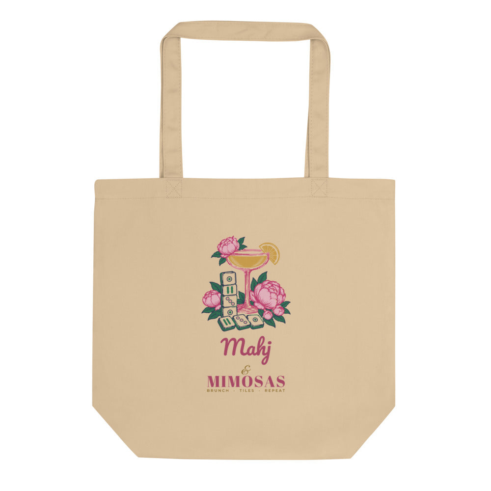 Mahj & Mimosas mahjong tote bag, Oyster