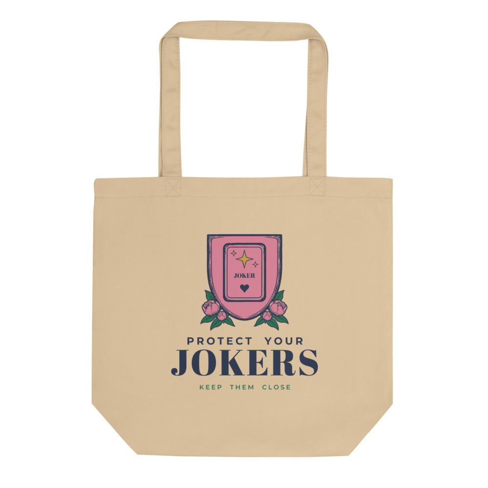 Protect Your Jokers mahjong tote bag, Oyster