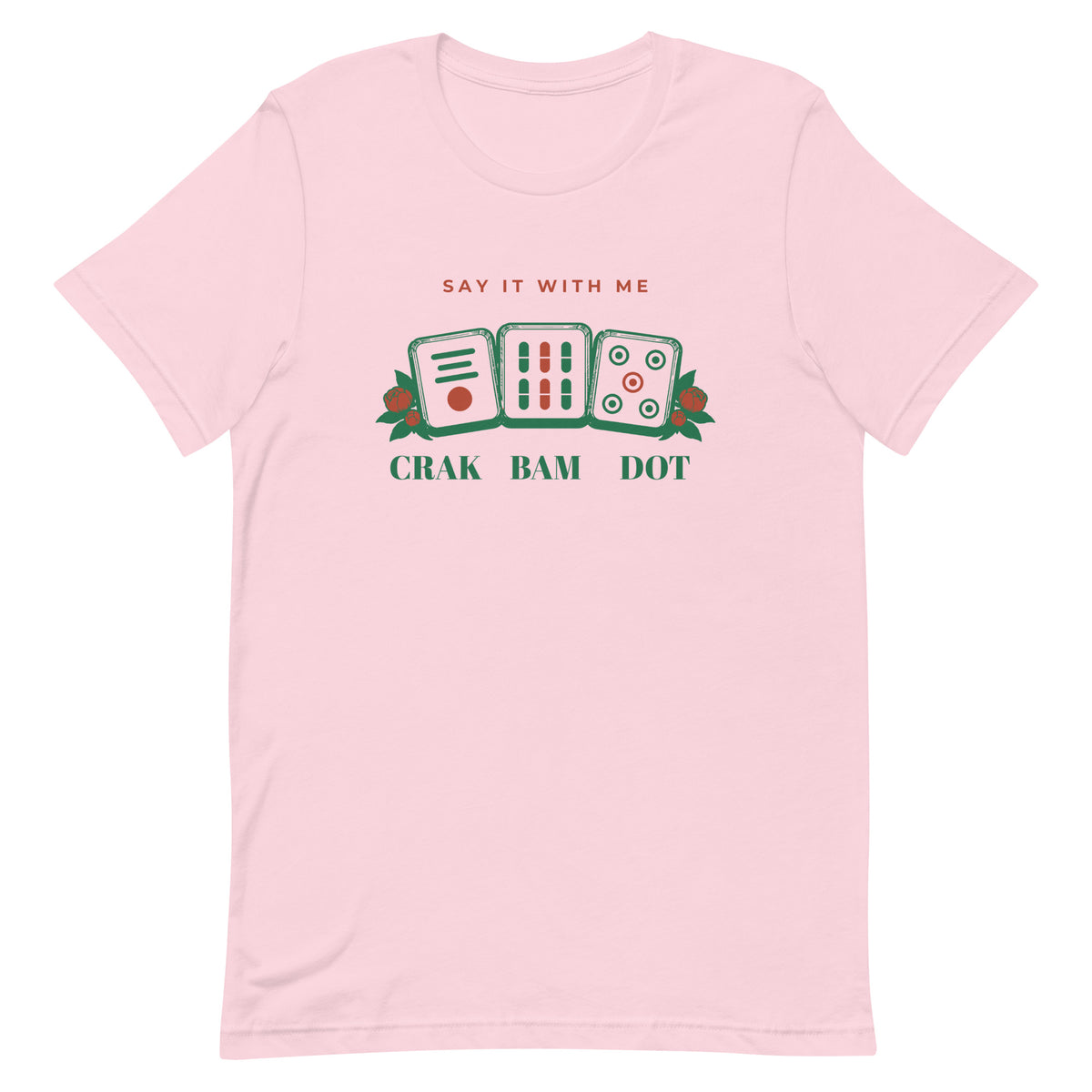 Crak Bam Dot Tee in Soft Pink, flat lay