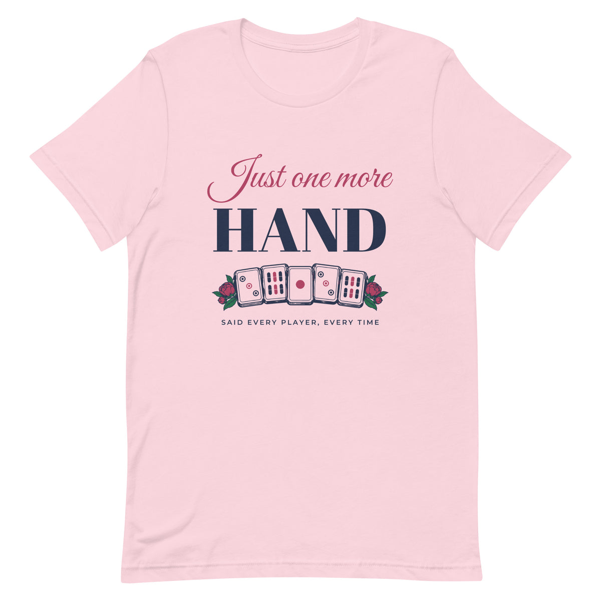 Just One More Hand Tee in Soft Pink, flat lay