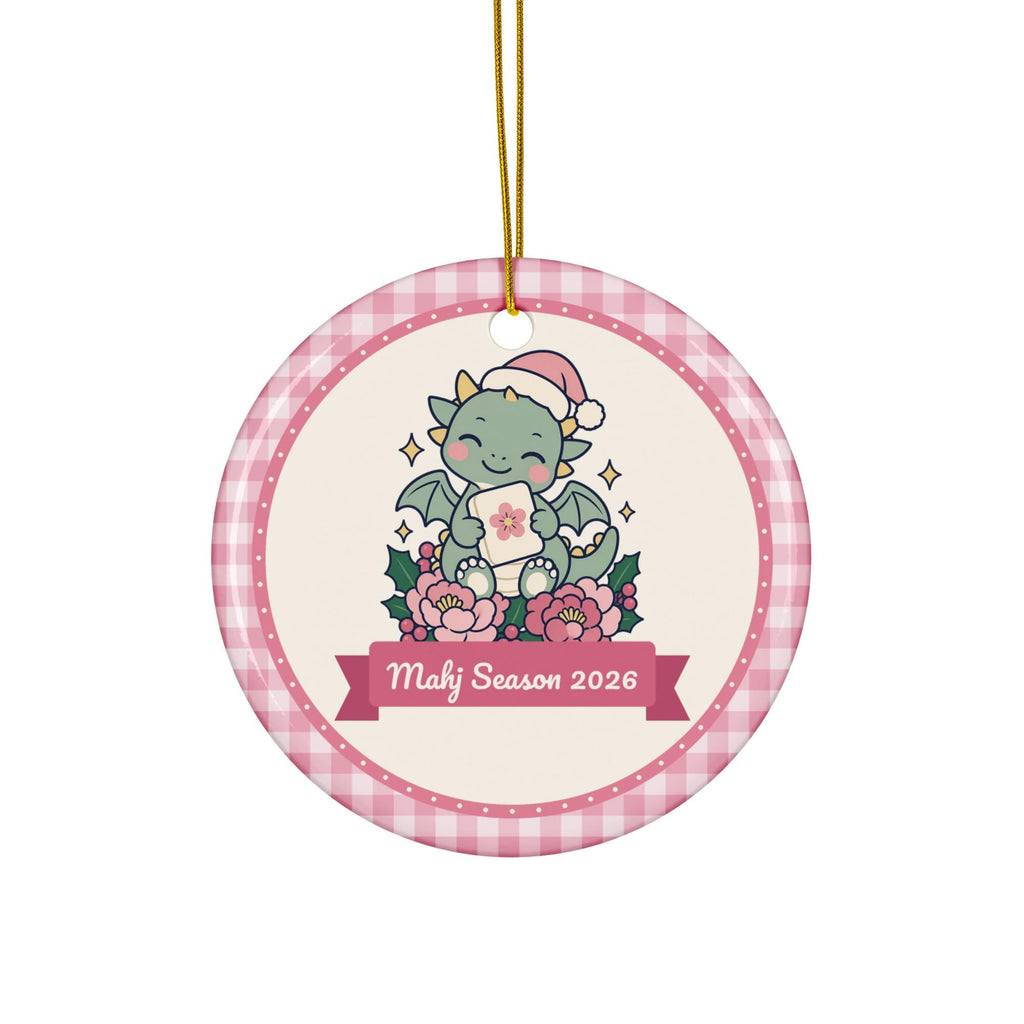 Santa Dragon Mahj Season 2026 ceramic ornament