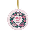Mahj Season 2026 Holiday Wreath ceramic ornament