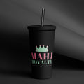 Mahj Royalty Tumbler with Straw, Black