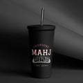 Thursday Mahj Tumbler with Straw, Black