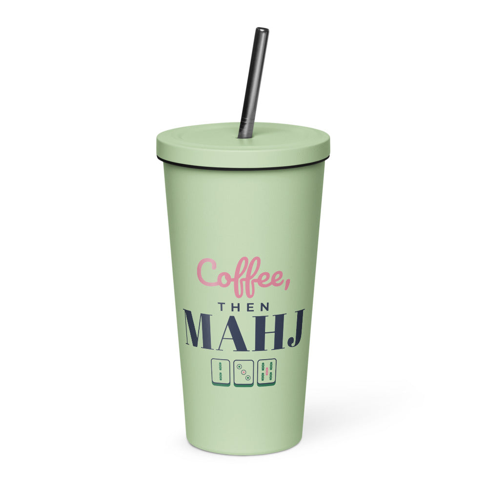 Coffee, then Mahj tumbler, Mint
