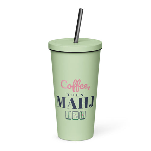 Coffee, then Mahj tumbler, Mint