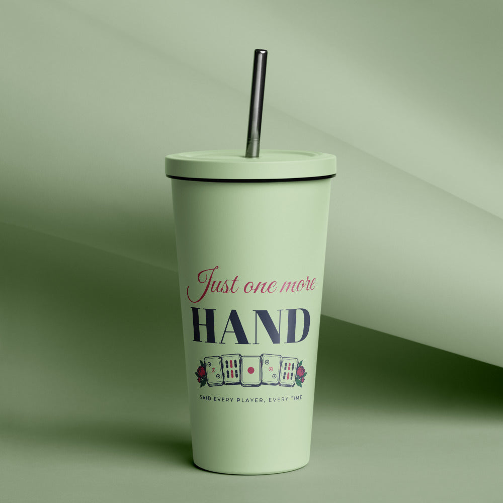 Just One More Hand Tumbler with Straw, Mint
