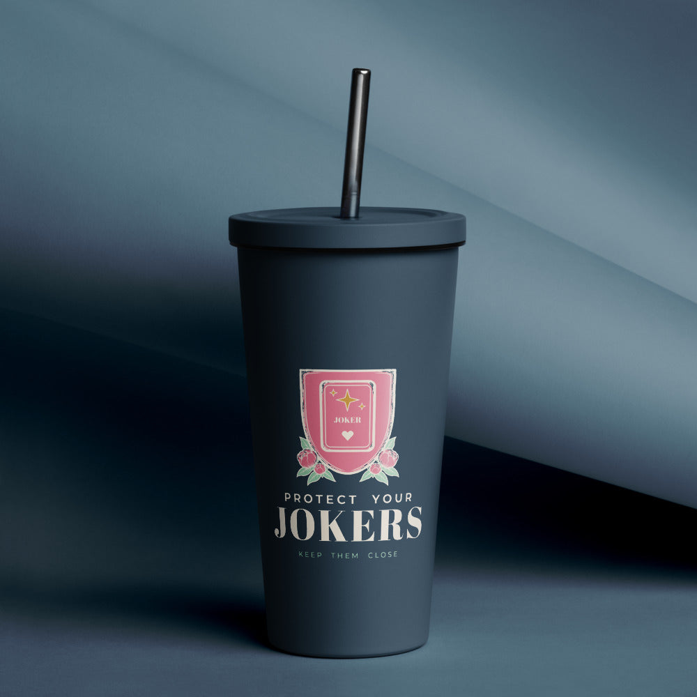 Protect Your Jokers Tumbler with Straw, Navy