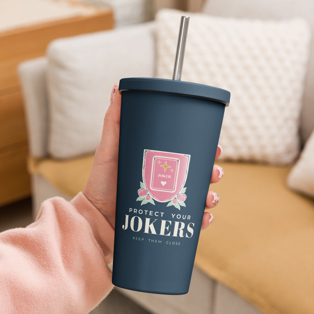 Protect Your Jokers Tumbler with Straw, Navy, at home