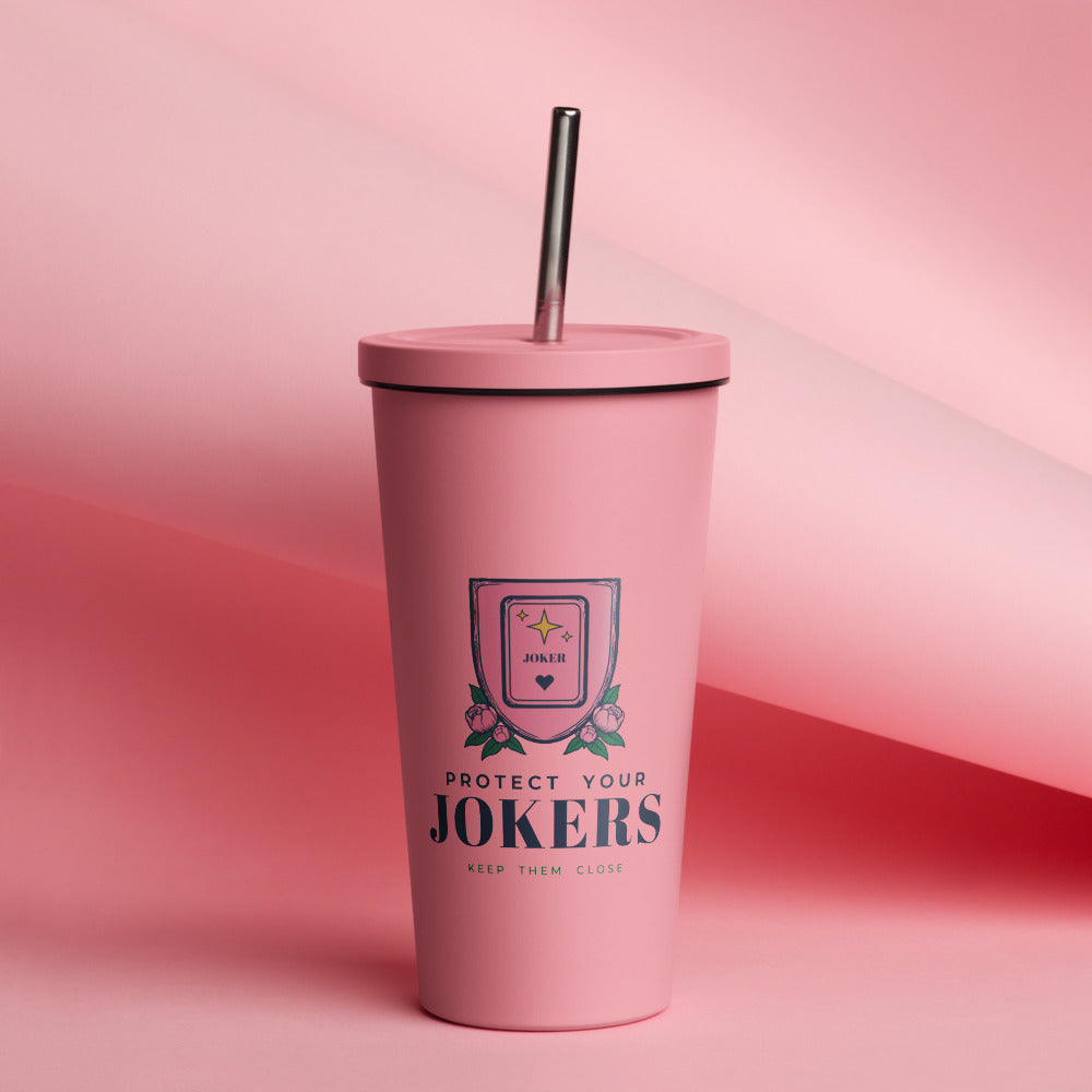 Protect Your Jokers Tumbler with Straw, Pink