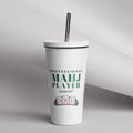 Professional Mahj Player (Unpaid) Tumbler with Straw, White