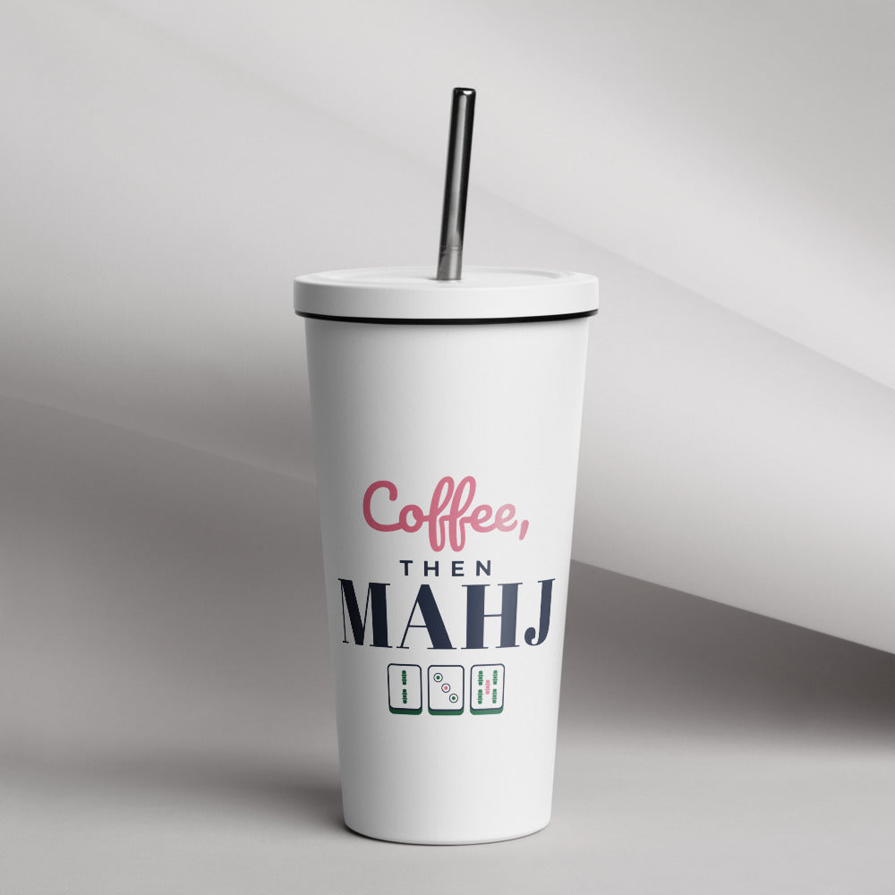 Coffee, then Mahj tumbler, White