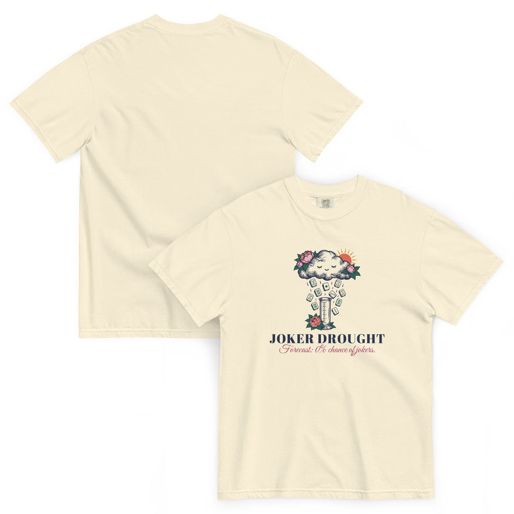 Front and back of the Joker Drought Forecast Tee in Ivory