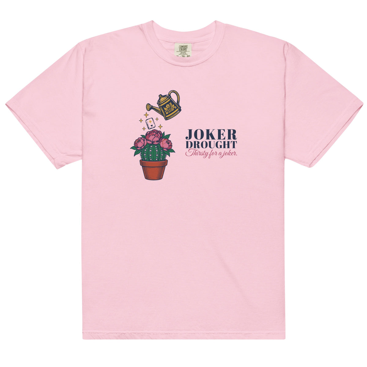 Thirsty for a Joker Tee in Blossom, flat lay