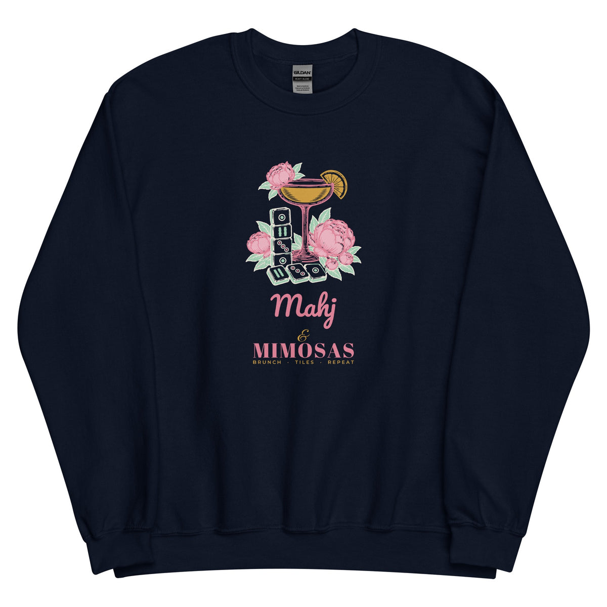 Mahj & Mimosas Crewneck in Navy