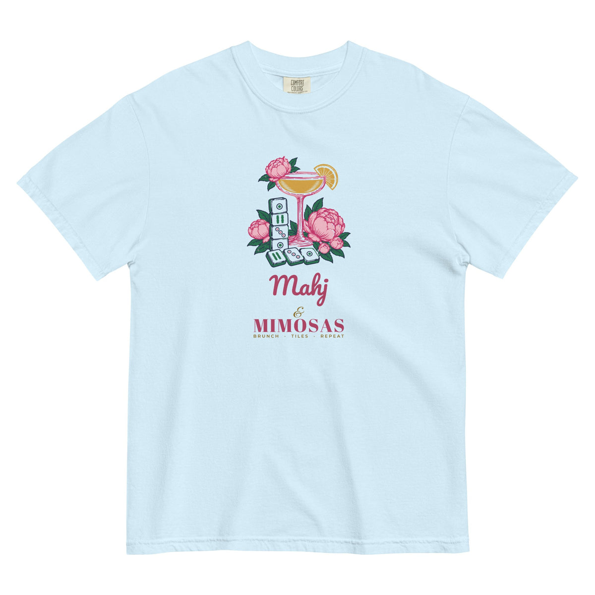 Mahj & Mimosas Tee in Chambray