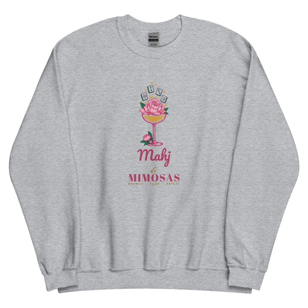 Mahj & Mimosas Crewneck in Sport Grey