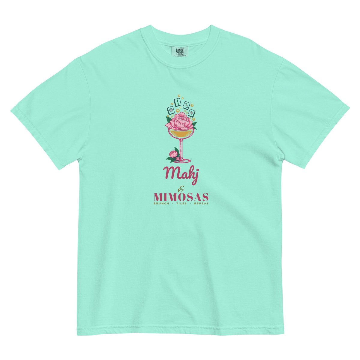 Mahj & Mimosas Tee in Chalky Mint
