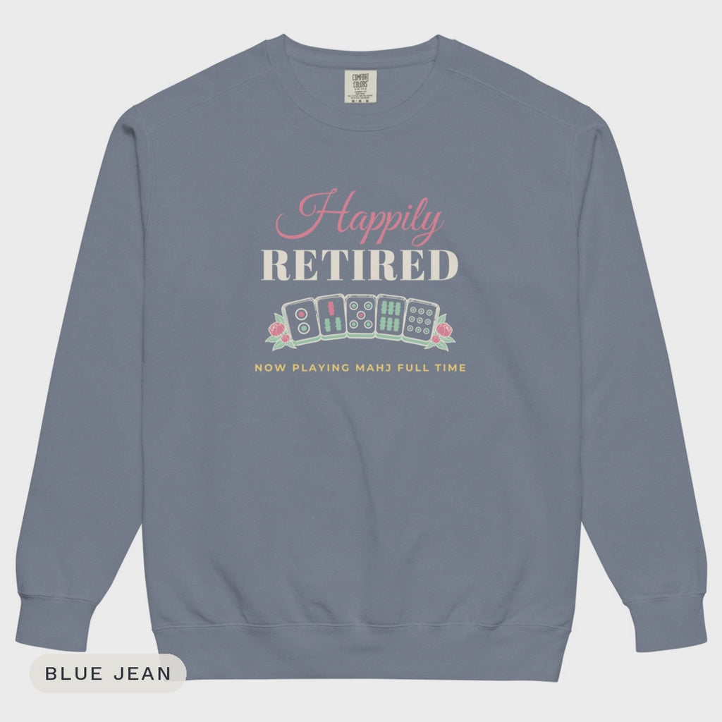 Happily Retired crewneck colour flash video