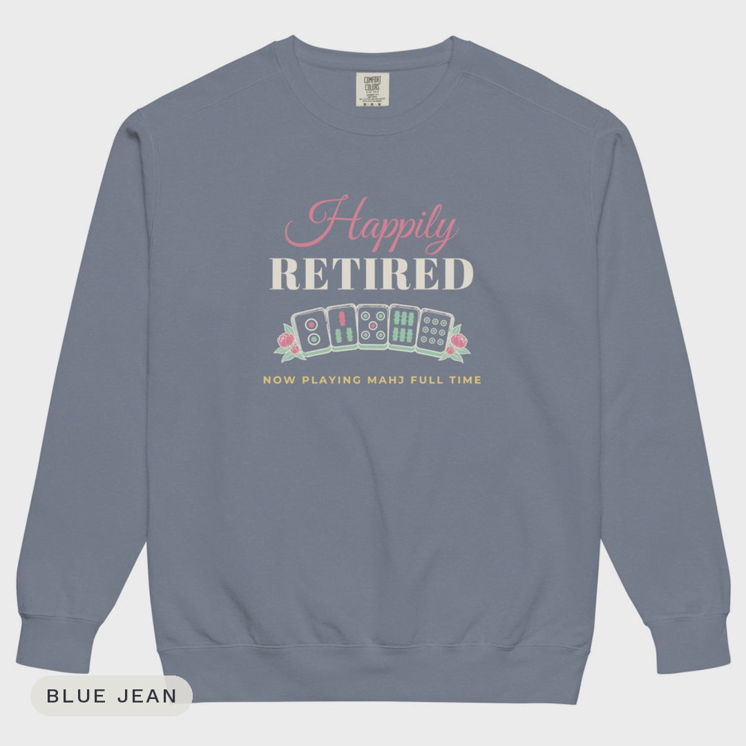 Happily Retired crewneck colour flash video