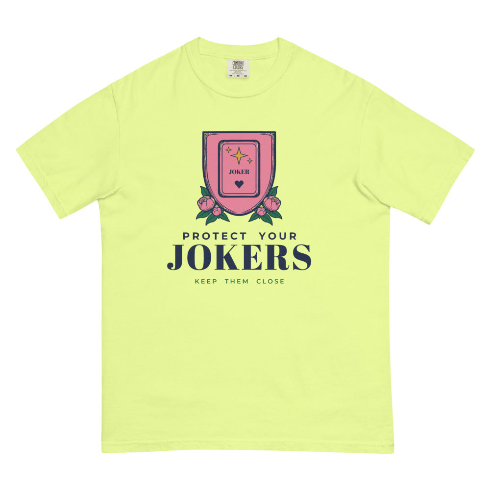 Protect Your Jokers tee, Neon Lemon