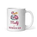 Mahj & Mimosas 11 oz white mug, Coupe & Tile Stack design