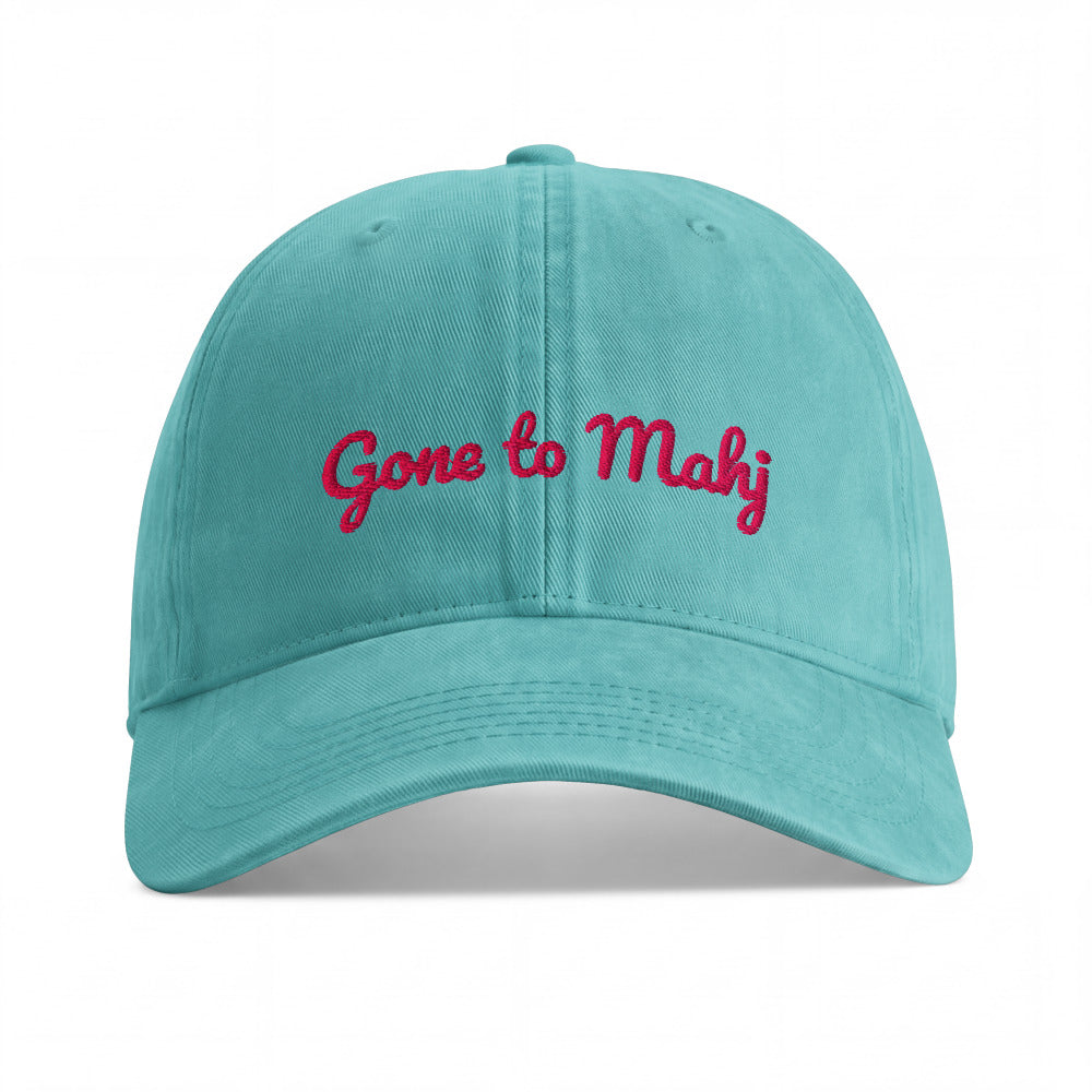 Gone to Mahj embroidered cap, Chalky Mint