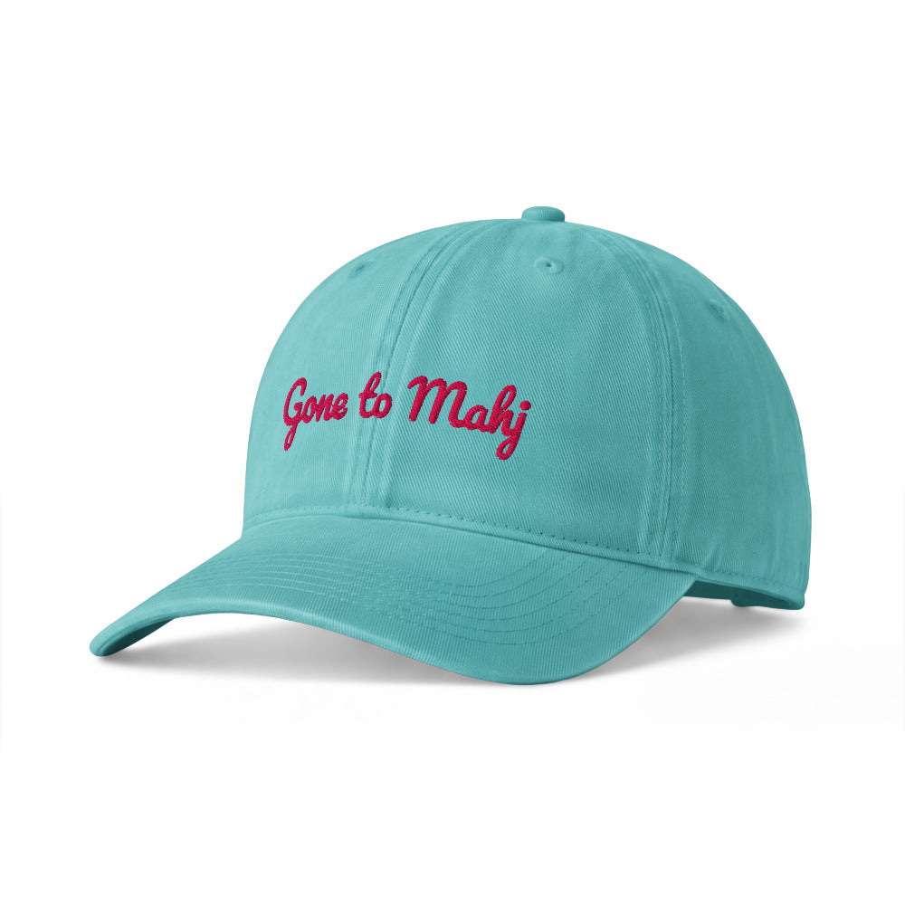 Gone to Mahj embroidered cap, Chalky Mint