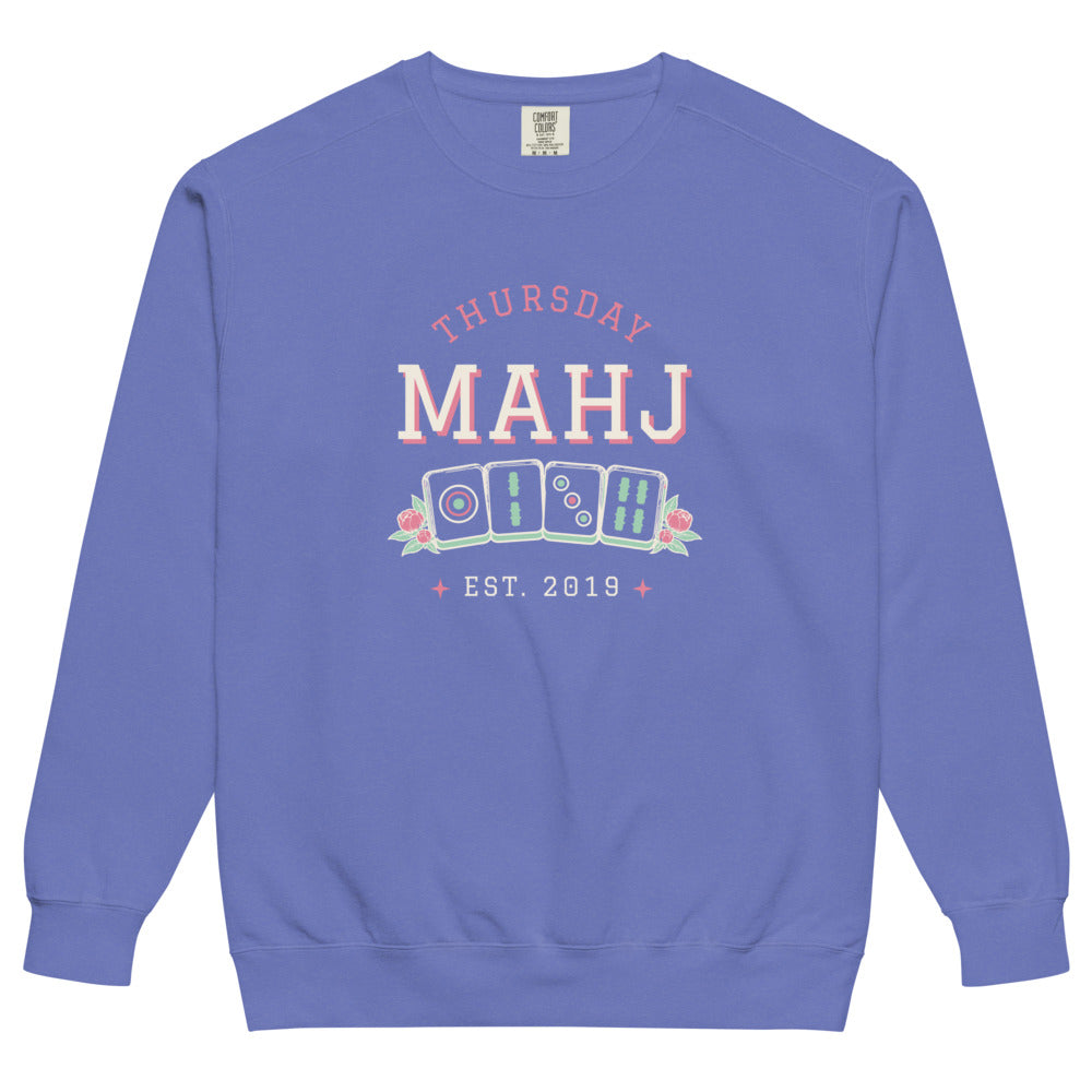 Thursday Mahj crewneck, Flo Blue