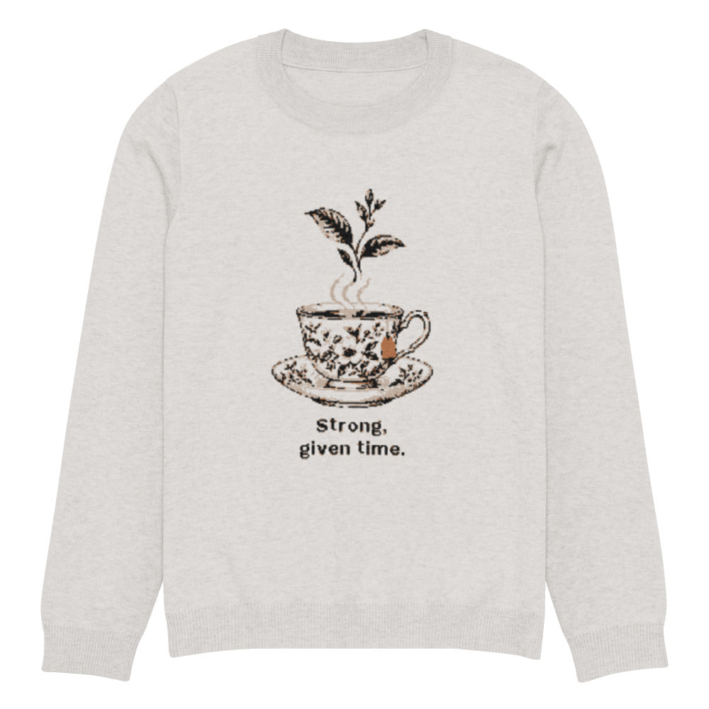 Strong, given time knit sweater