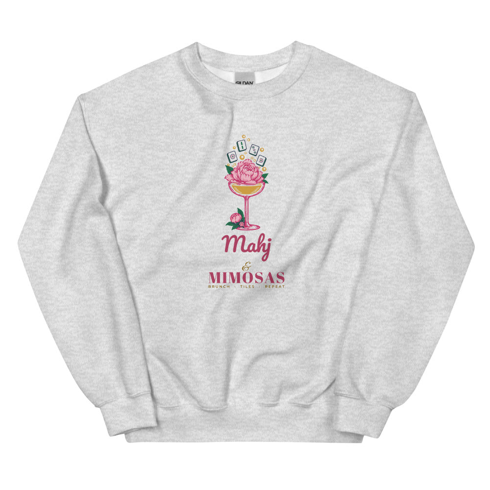 Mahj & Mimosas tiles bubbling up crewneck, Ash