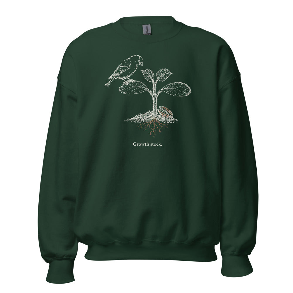 Growth stock goldfinch crewneck, Forest Green