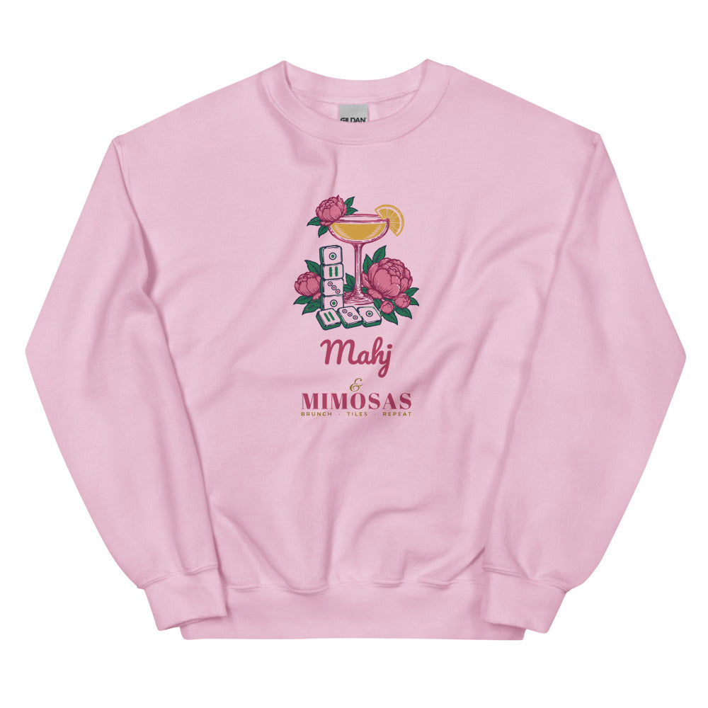 Mahj & Mimosas coupe and tile stack crewneck, Light Pink
