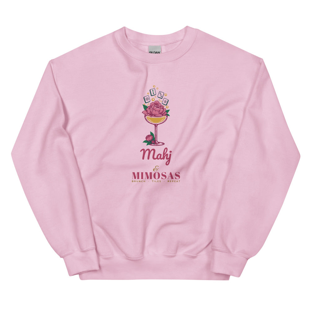 Mahj & Mimosas tiles bubbling up crewneck, Light Pink