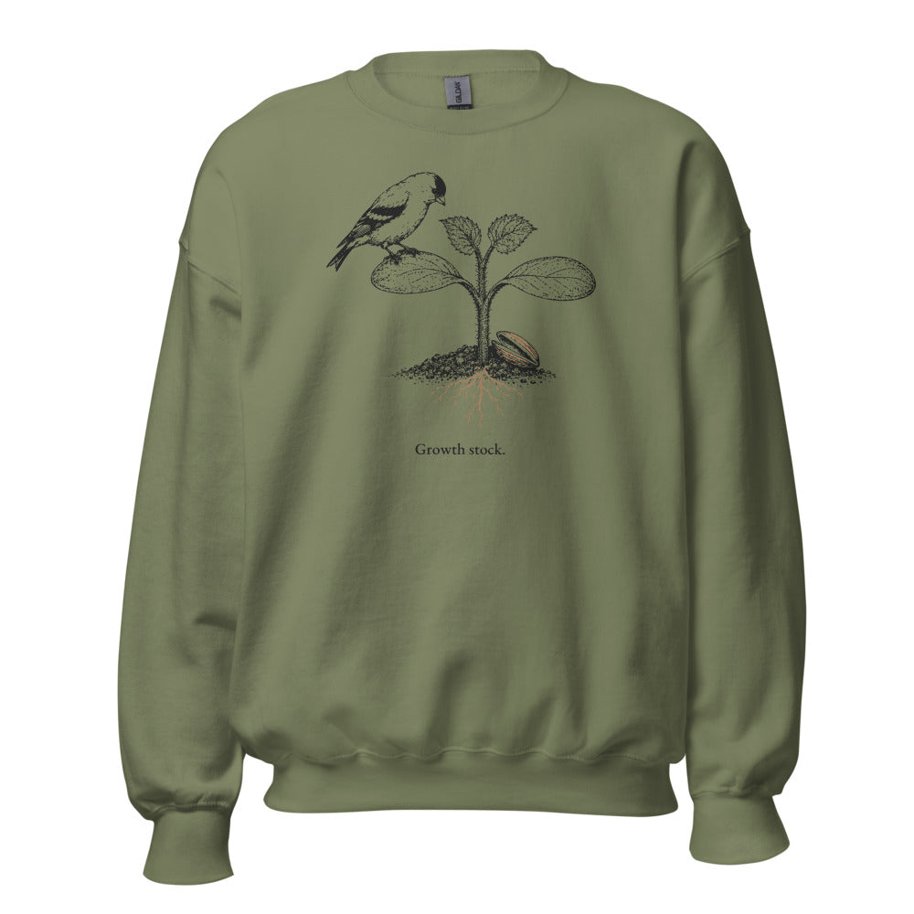 Growth stock goldfinch crewneck, Military Green